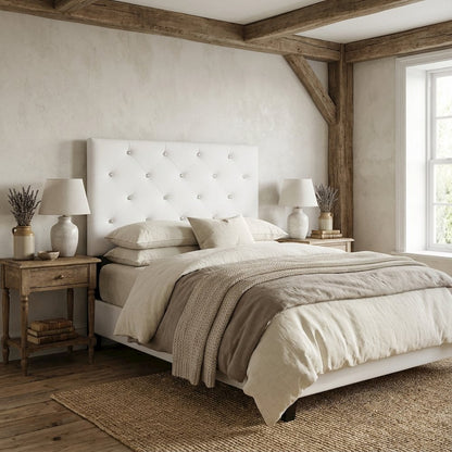 White Twin Headboard with Casual Style and Sturdy Frame Construction