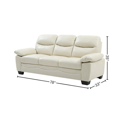 Modern 3 Seater Sofa for Living Room in Pearl Finish With Sleek Frame