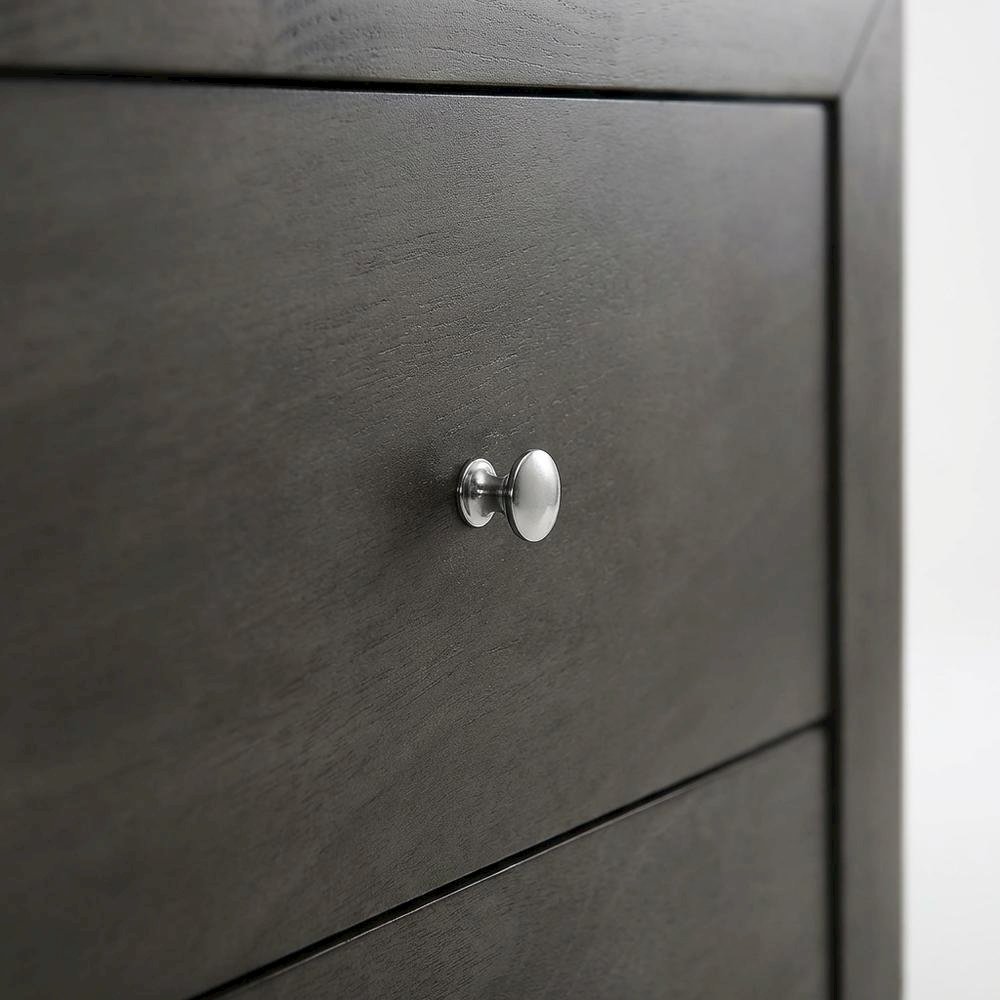 Gray Bedroom Nightstand with Dovetailed Drawers and Transitional Style
