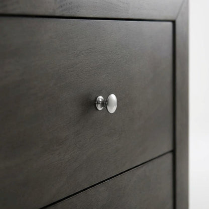 Gray Bedroom Nightstand with Dovetailed Drawers and Transitional Style