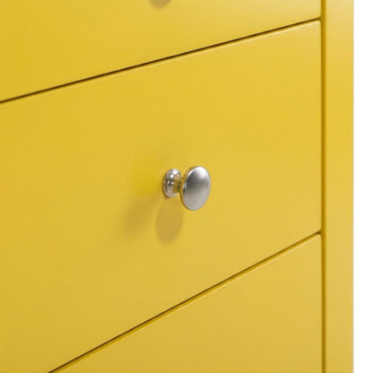 Yellow Bedroom Nightstand with 3-Drawer Casual Design, Dovetailed Fronts