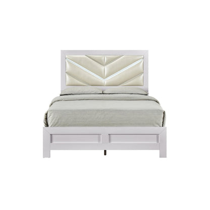 Glory Furniture Moreland Queen Bed, Sparkling White