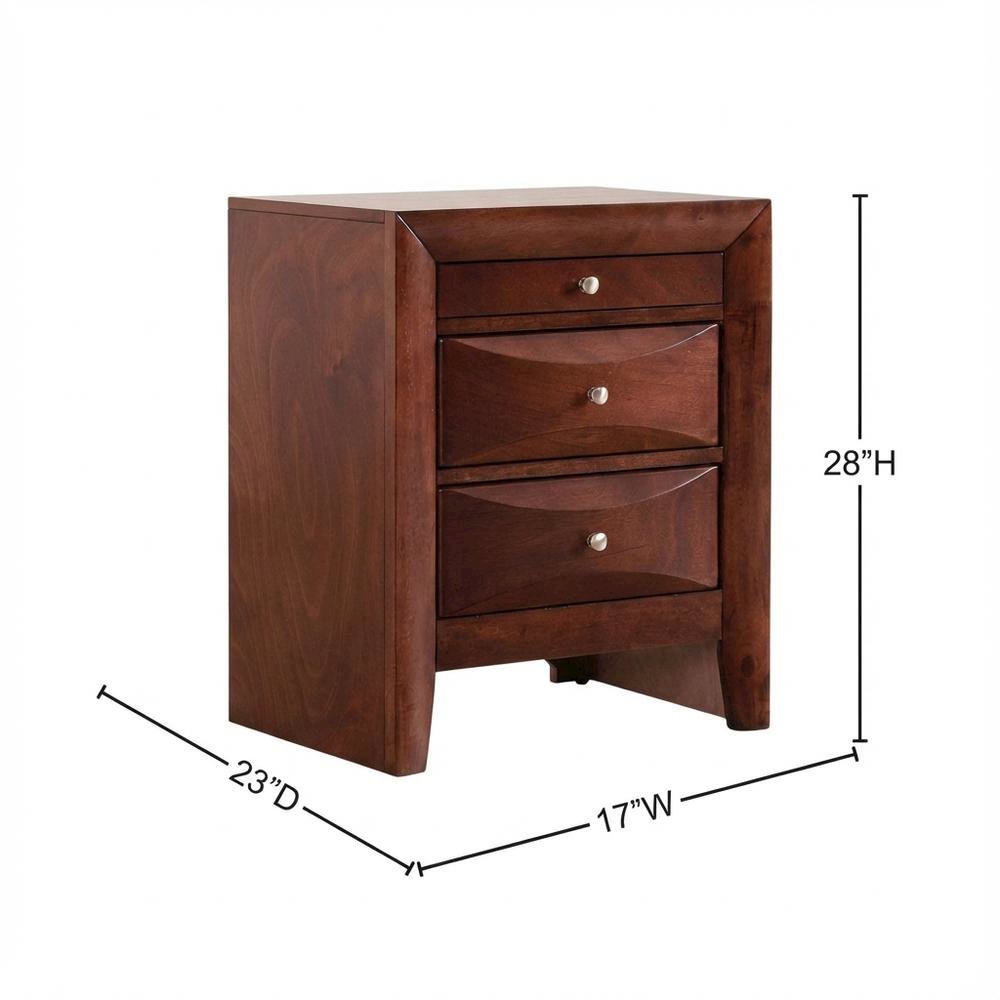 Contemporary Cherry Nightstand with Dovetailed Drawers and Metal Glides