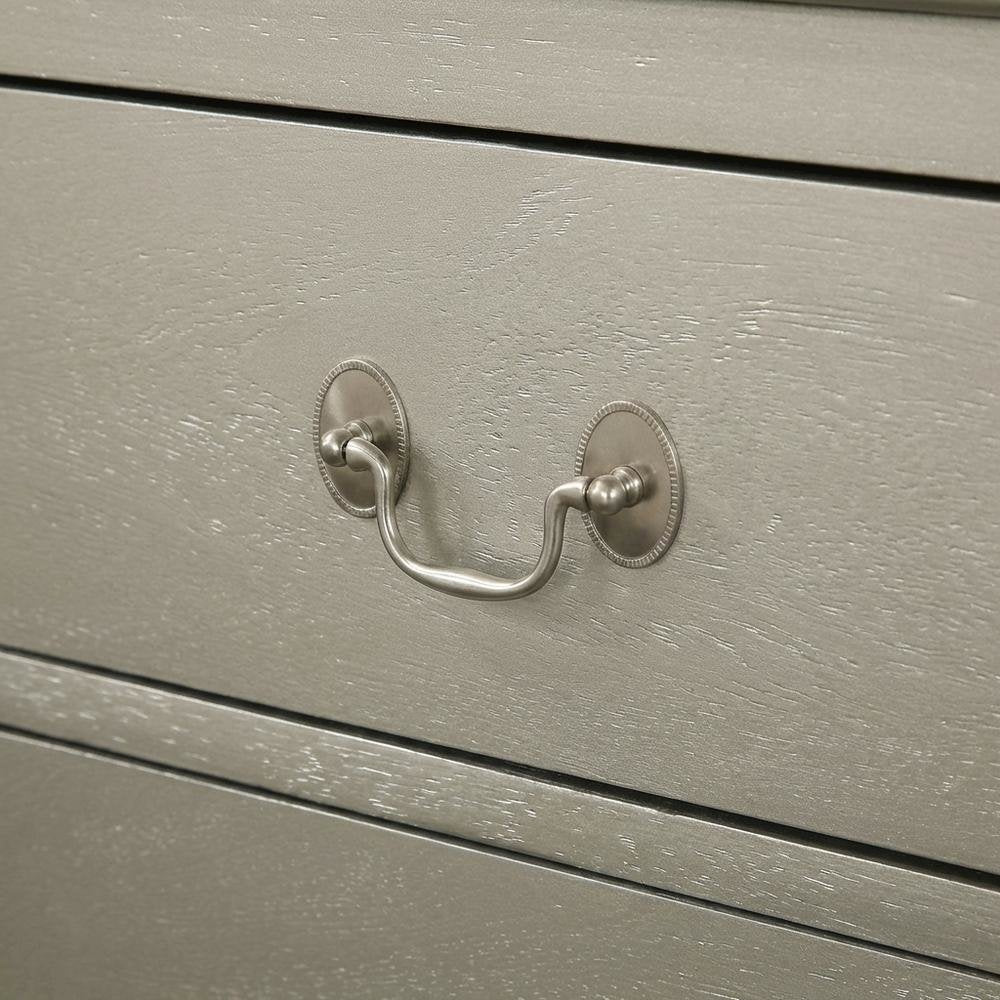 Silver Champagne Nightstand with Traditional Design and Sturdy Construction