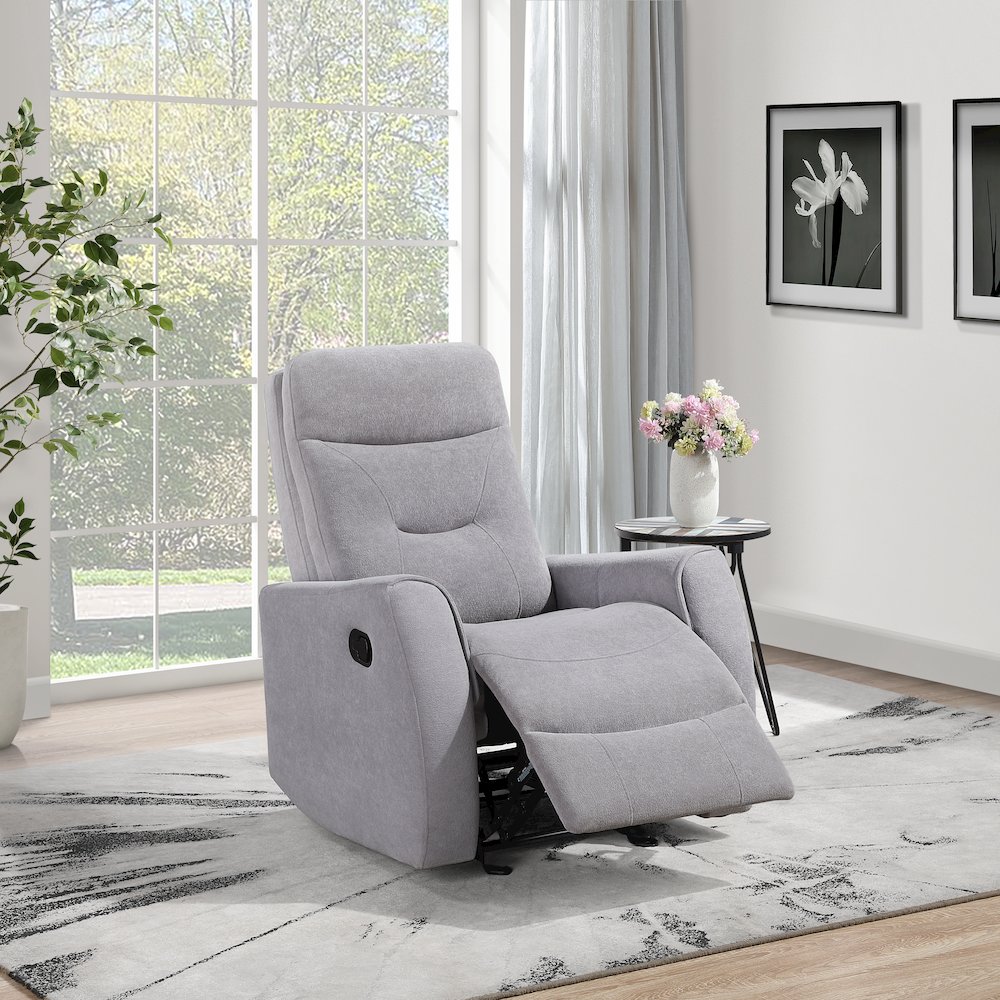 Glory Furniture Paterson Swivel Recliner, Gray