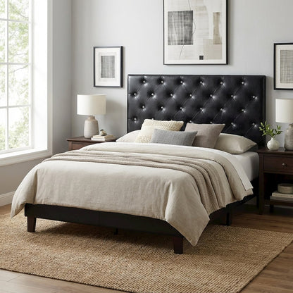 Black King Headboard with Casual Style Frame Construction and Durable Build