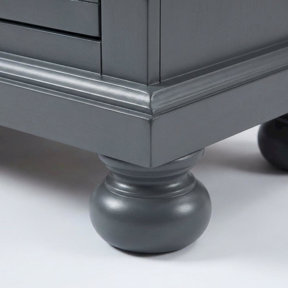 Contemporary Gray Nightstand with Dovetailed Drawers and Metal Glides