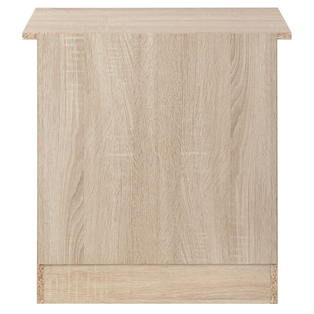 3 Drawer Nightstand in Brown Finish, Wooden Bedside Table with Drawers