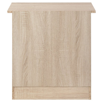 3 Drawer Nightstand in Brown Finish, Wooden Bedside Table with Drawers
