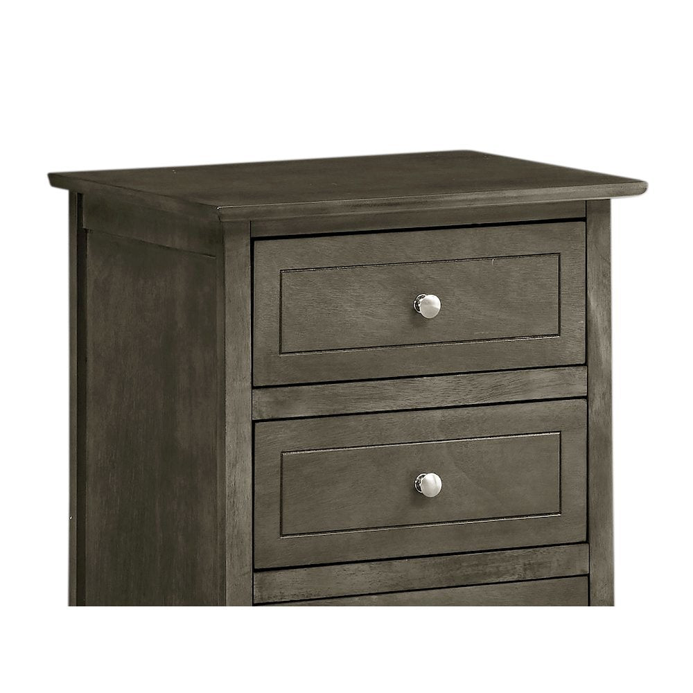Gray 3 Drawer Nightstand, Ideal for Bedroom Storage