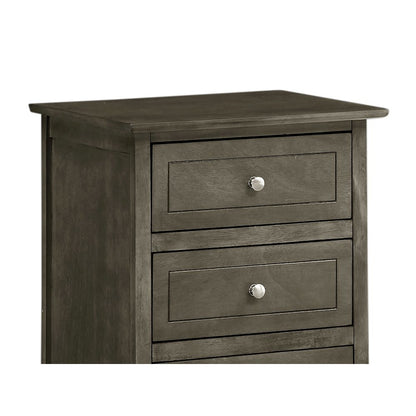 Gray 3 Drawer Nightstand, Ideal for Bedroom Storage