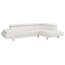 White Leather Sectional Couch with Faux Upholstery for Living Room