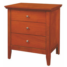 Traditional 3 Drawer Nightstand Wooden Bedside Table in Oak Finish