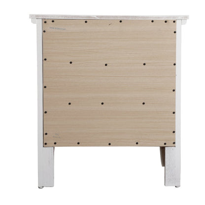 White 3 Drawer Nightstand, Wooden Bedside Table with Ample Storage Space