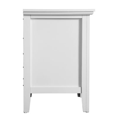 White 3 Drawer Nightstand, Wooden Bedside Table with Ample Storage Space
