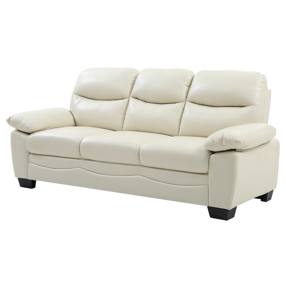 Modern 3 Seater Sofa for Living Room in Pearl Finish With Sleek Frame