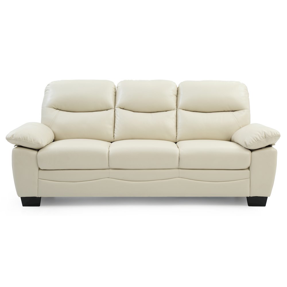 Modern 3 Seater Sofa for Living Room in Pearl Finish With Sleek Frame