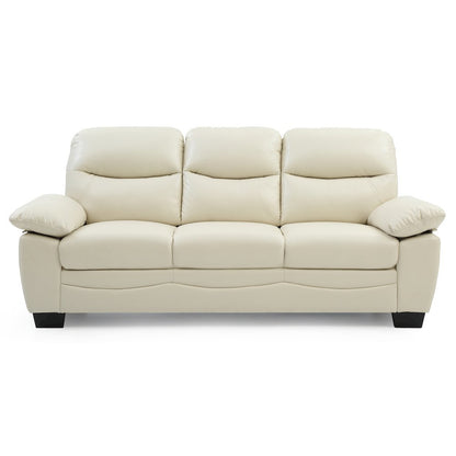 Modern 3 Seater Sofa for Living Room in Pearl Finish With Sleek Frame