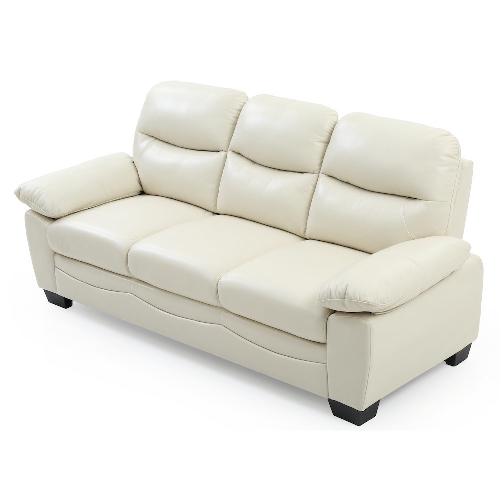 Modern 3 Seater Sofa for Living Room in Pearl Finish With Sleek Frame