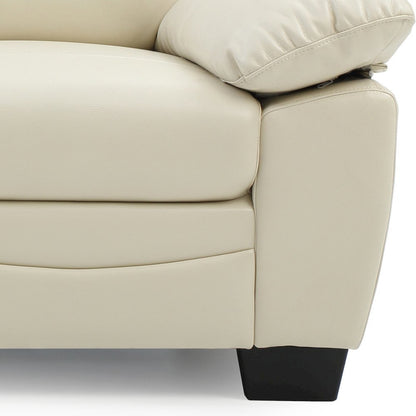 Modern 3 Seater Sofa for Living Room in Pearl Finish With Sleek Frame