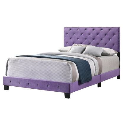 Elegant Purple Full Bed Frame, Kids Full Size Bed with Modern Design