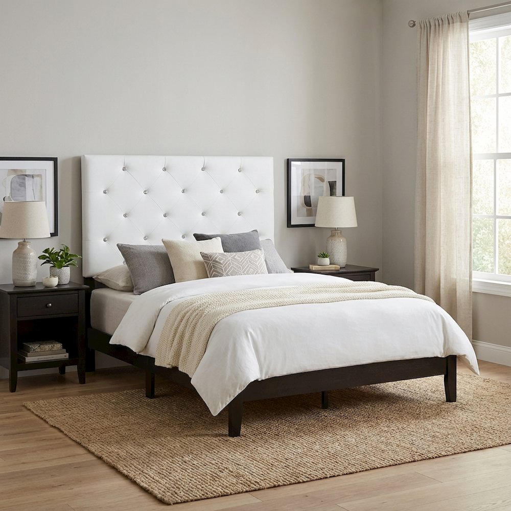 White Twin Headboard with Casual Style and Sturdy Frame Construction
