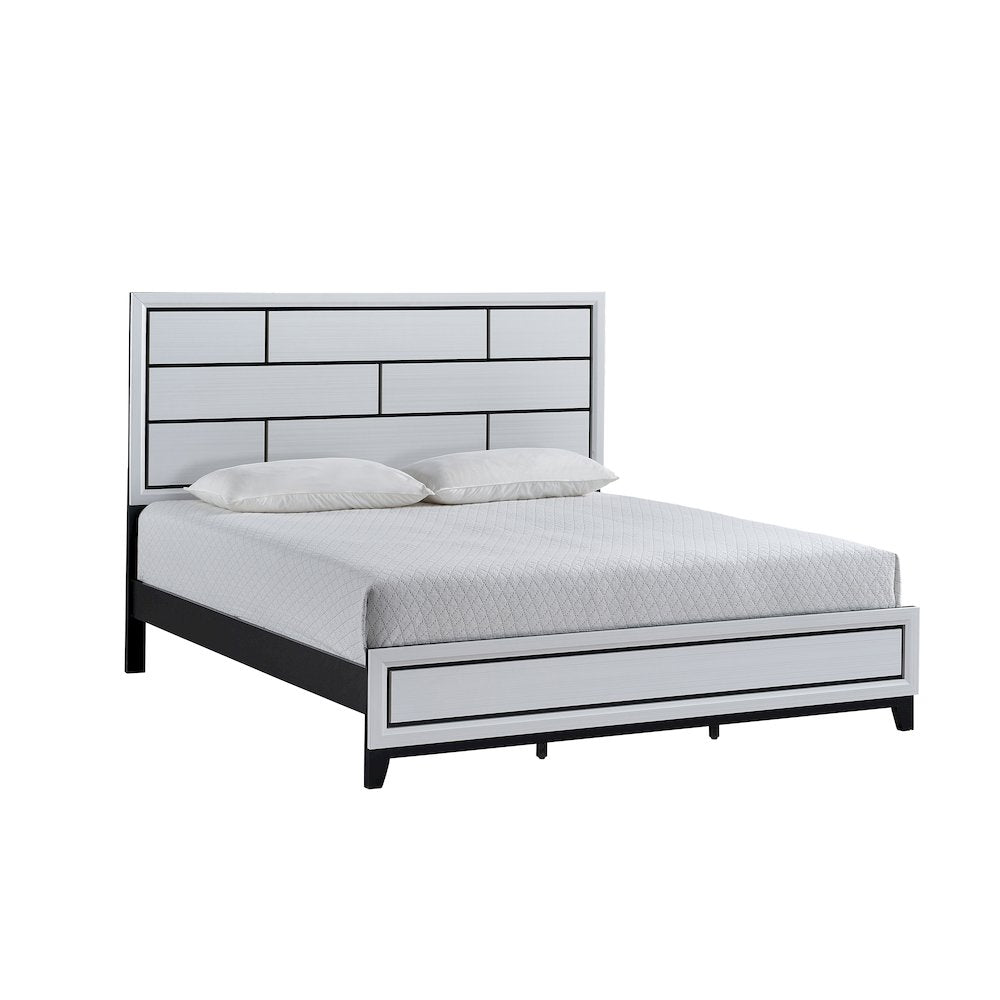 Contemporary Glasgow Queen Bed ( 2 Boxes) , White