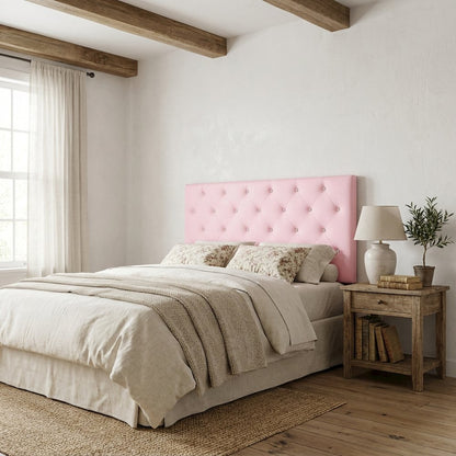 Pink Twin Headboard with Casual Style Frame Construction and Durable Design