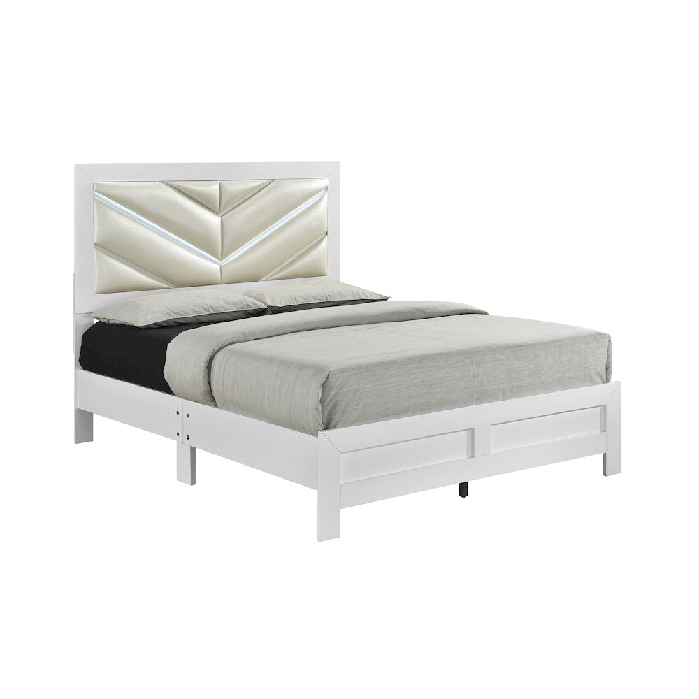 Glory Furniture Moreland King Bed, Sparkling White