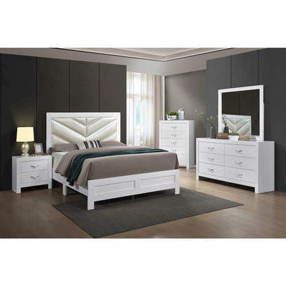 Glory Furniture Moreland Twin Bed, Sparkling White