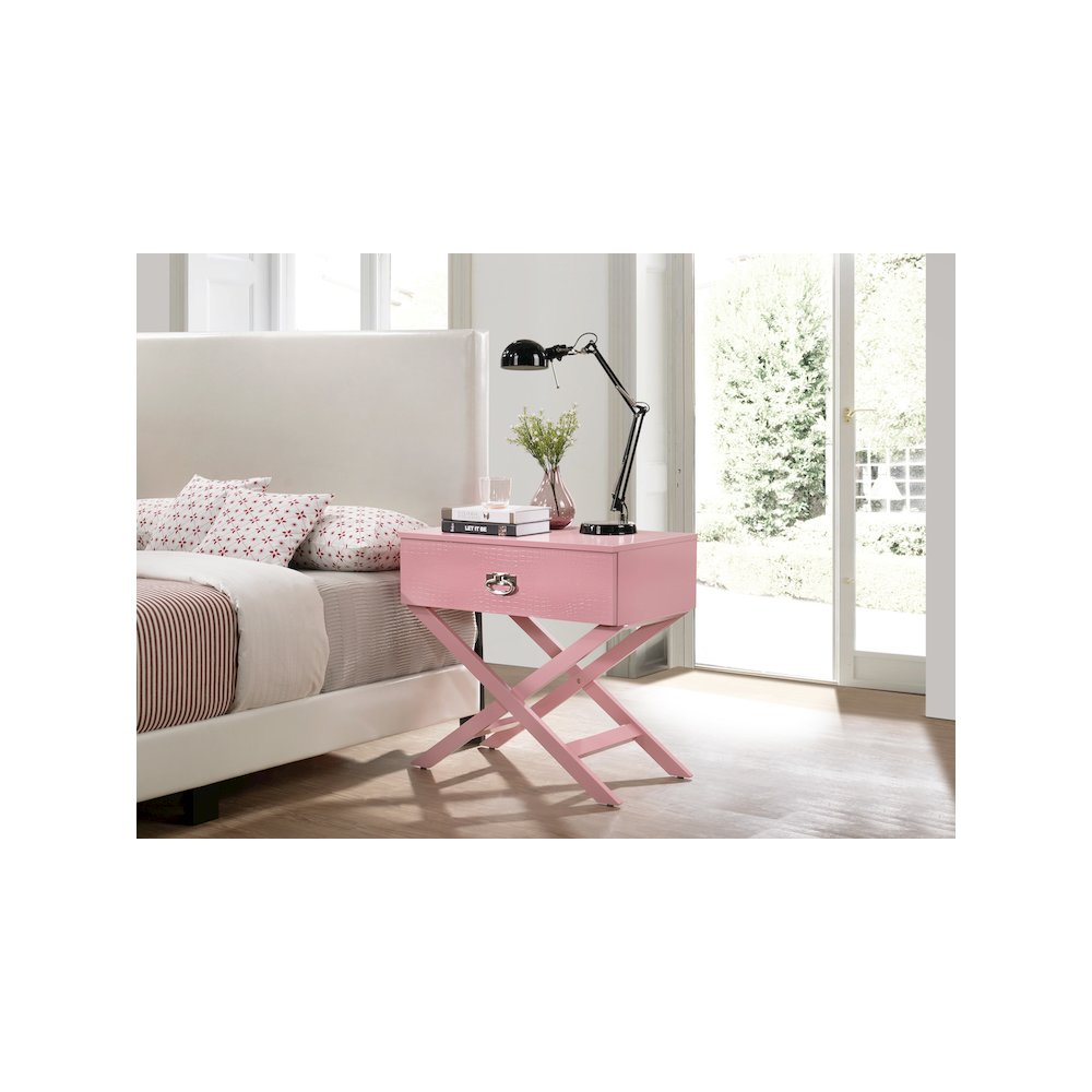 Glory Furniture Xavier Nightstand , Pink