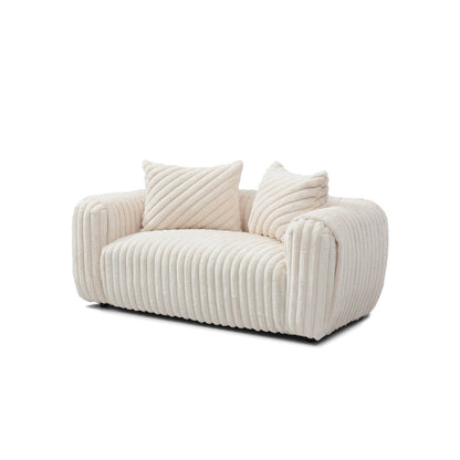 Contemporary Cancun Loveseat , White