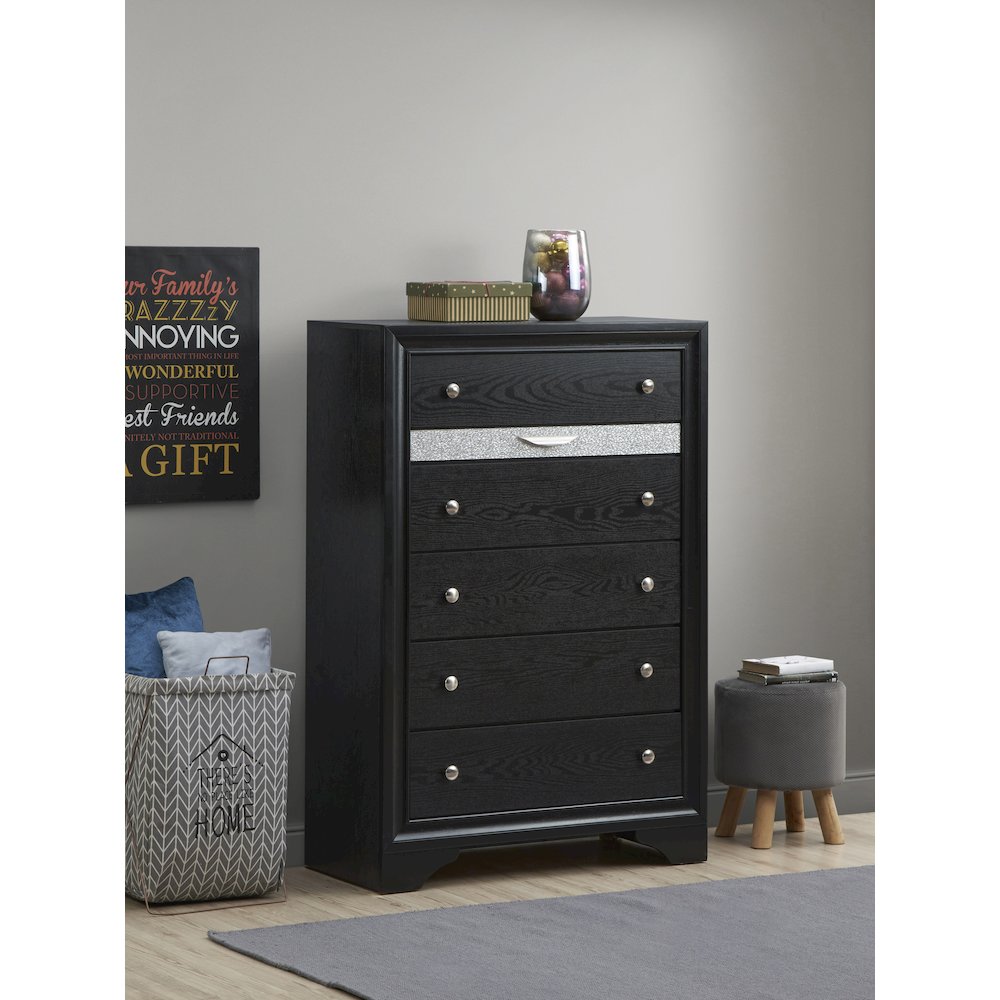 Glory Furniture Madrid Chest in Black Color