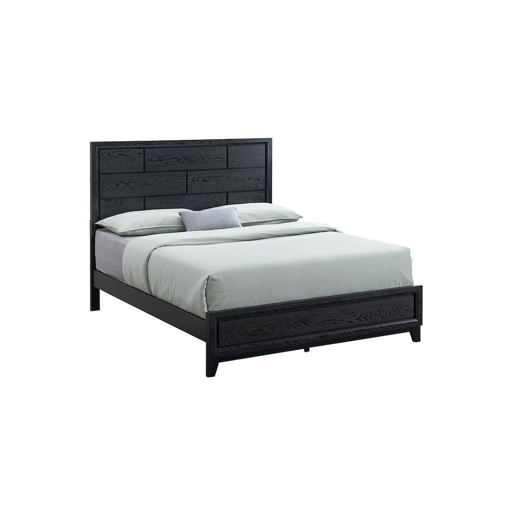 Contemporary Glasgow Queen Bed ( 2 Boxes) , Black