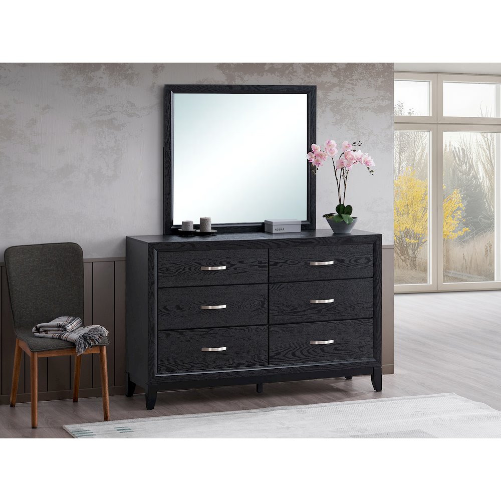 Contemporary Glasgow Mirror , Black