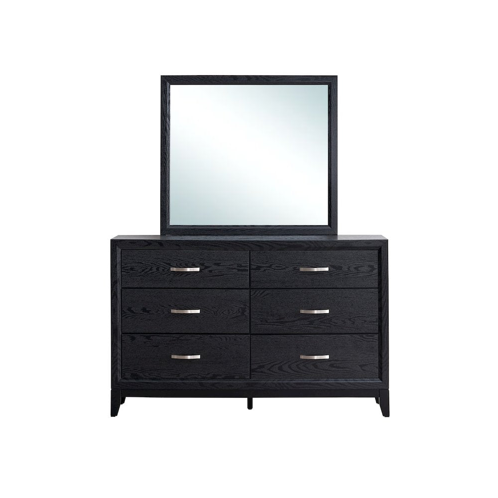 Contemporary Glasgow Mirror , Black