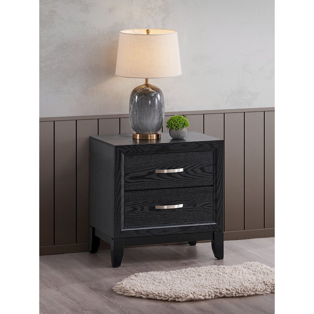 Contemporary Glasgow Nightstand , Black