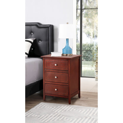 Glory Furniture Daniel   3 Drawer Nightstand, Cherry