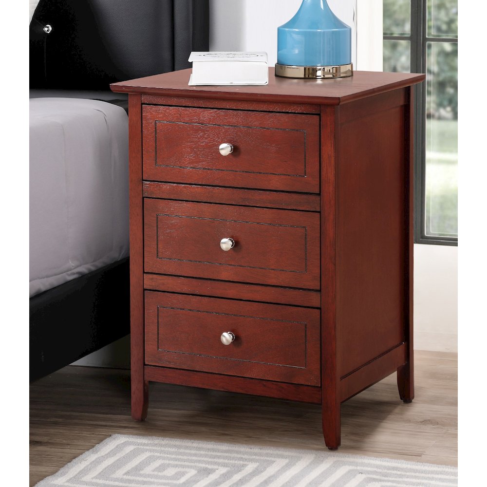 Glory Furniture Daniel   3 Drawer Nightstand, Cherry