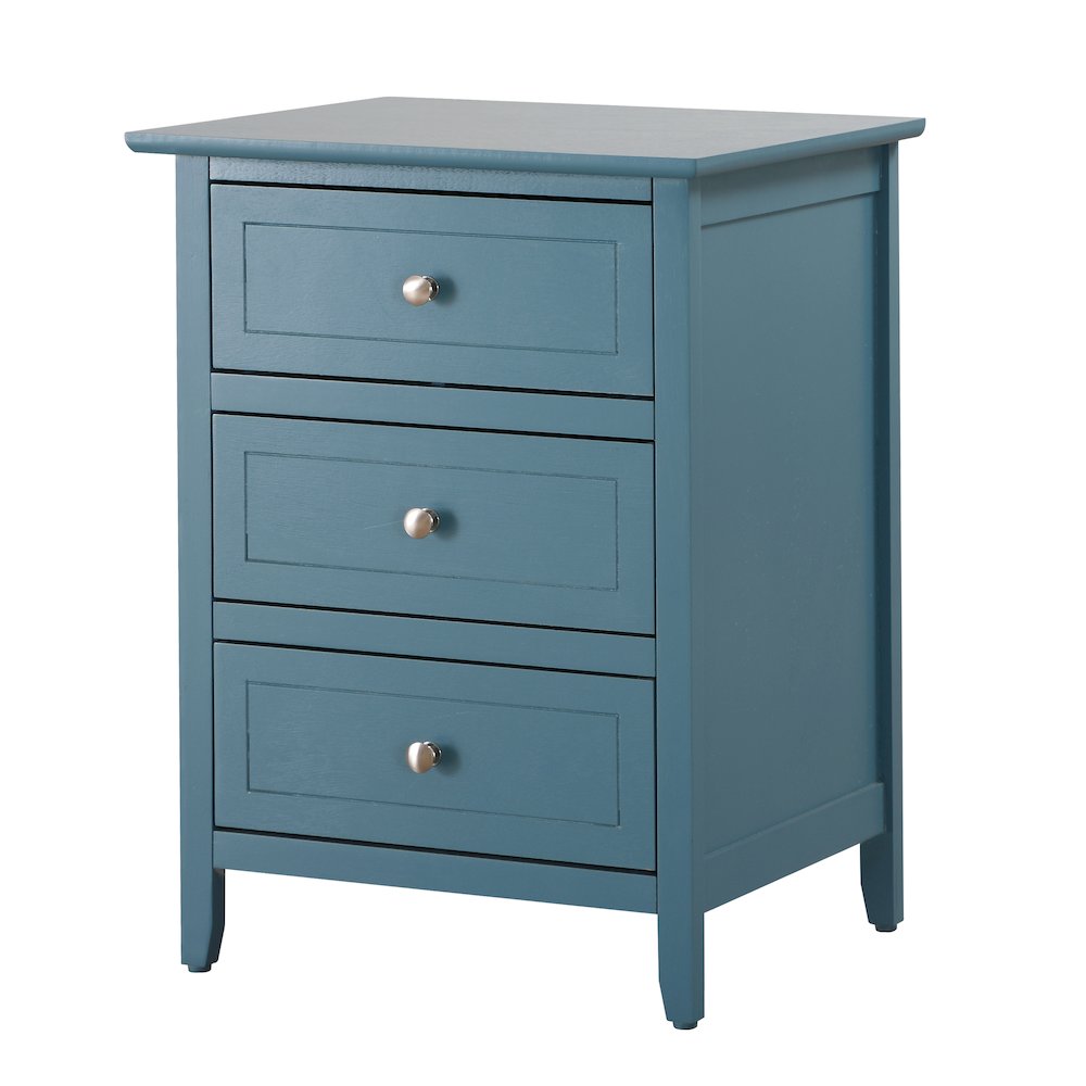 Glory Furniture Daniel   3 Drawer Nightstand, Blue