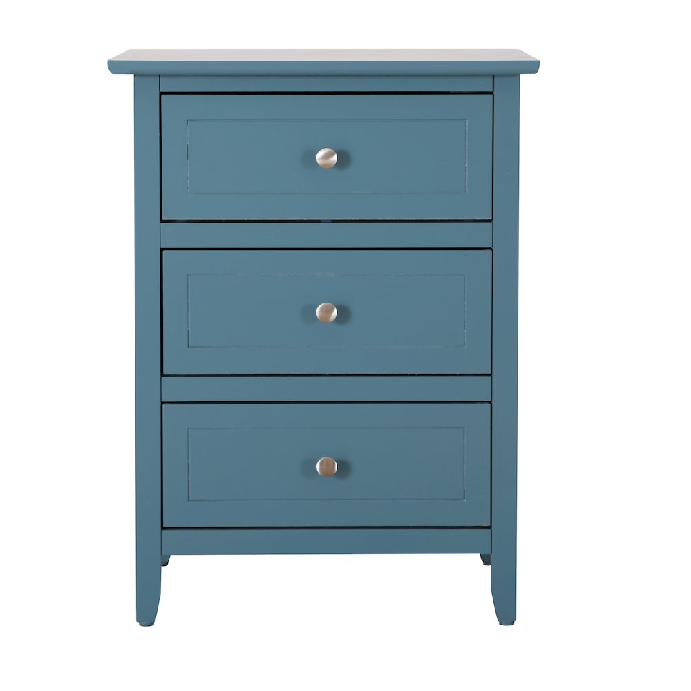 Glory Furniture Daniel   3 Drawer Nightstand, Blue