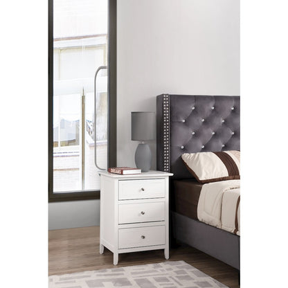 Glory Furniture Daniel   3 Drawer Nightstand, White