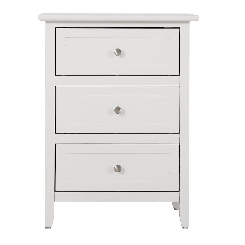 Glory Furniture Daniel   3 Drawer Nightstand, White