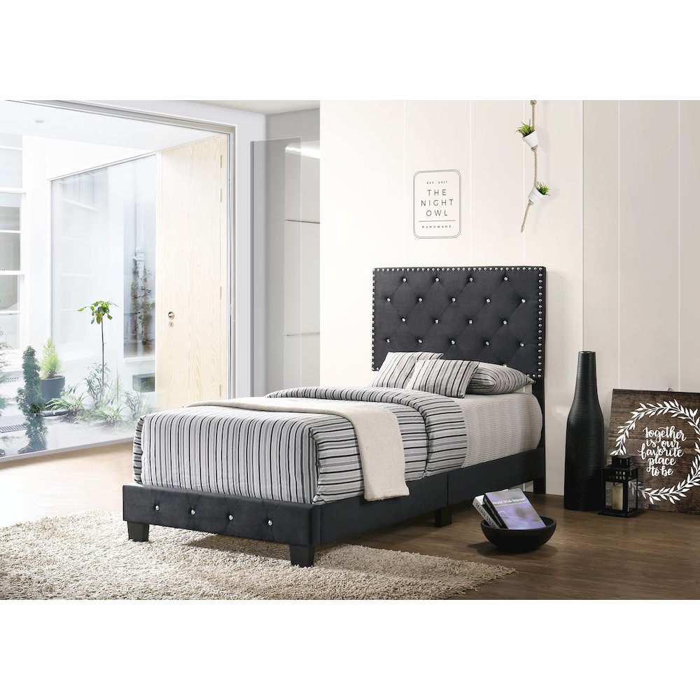 Glory Furniture Suffolk Twin Bed in Black Color