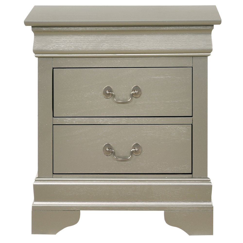 Glory Furniture Louis Phillipe   Nightstand, Silver Champagne