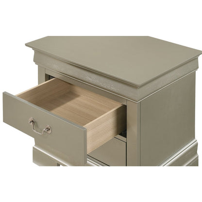 Glory Furniture Louis Phillipe   Nightstand, Silver Champagne