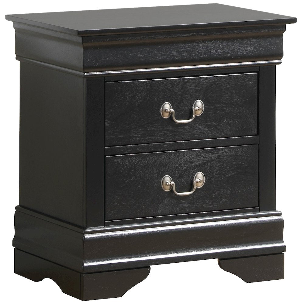 Glory Furniture Louis Phillipe Night Stand in Black Color