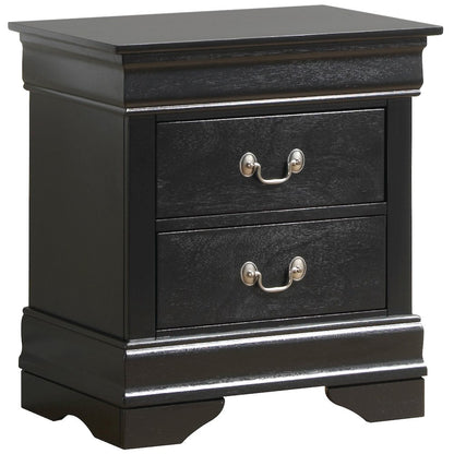 Glory Furniture Louis Phillipe Night Stand in Black Color