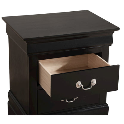 Glory Furniture Louis Phillipe Night Stand in Black Color