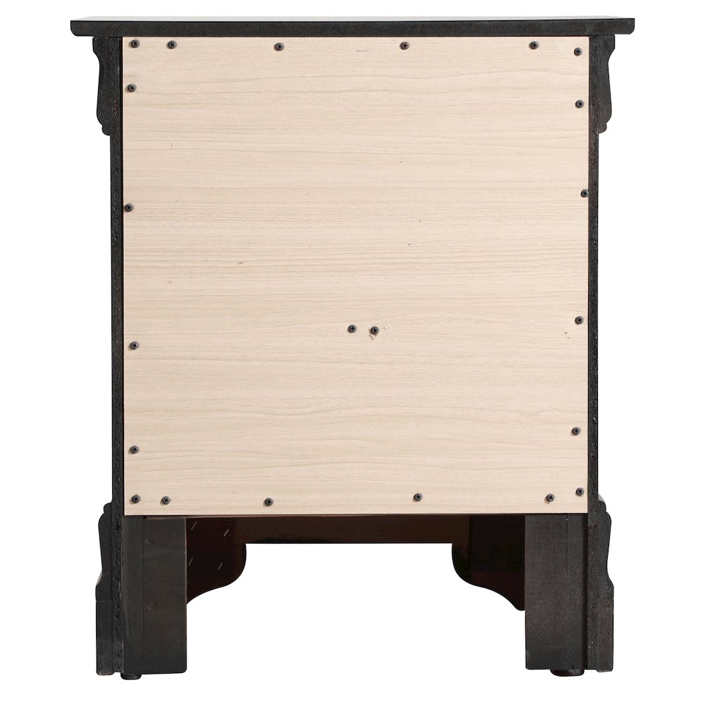 Glory Furniture Louis Phillipe Night Stand in Black Color